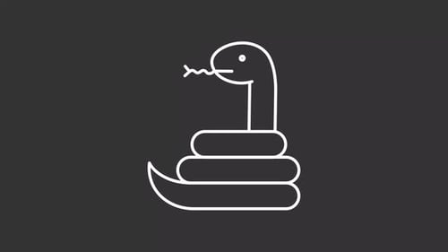 Animated Flat Design Snake Line Icon Loop