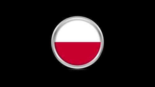 Animated Polish Flag Circle Button Reveal