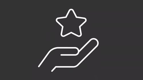 Twinkling Star in Hand Minimal Line Icon Animation