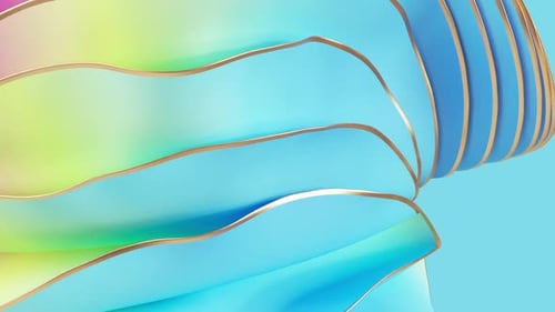 abstract colorful background with waving layers of elastic cloth