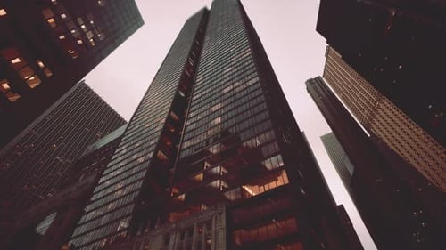 View Looking Up at High Rise Buildings