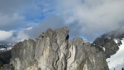 Mountain Peak Aerial View. British Columbia, Canada.