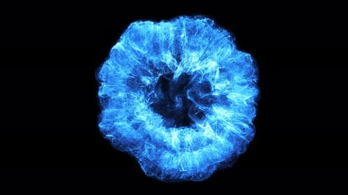 Abstract Blue Energy Particle Sphere Transition