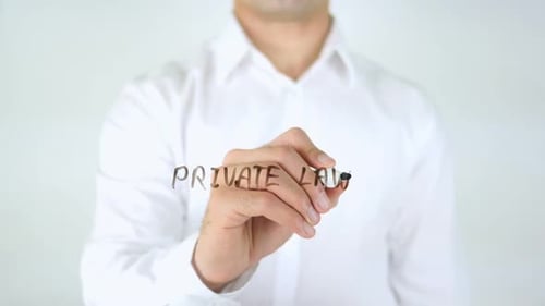 Private Law, Man Writing on Glass