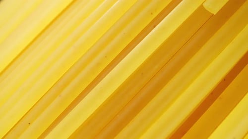 Close Up of Raw Yellow Pasta Noodles