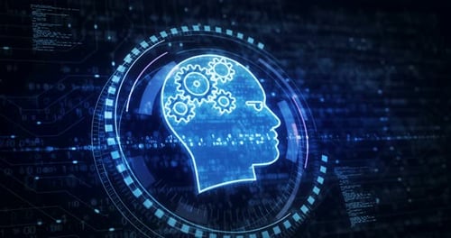 Cyber V1 Ein großer Ai-Kopf 4k