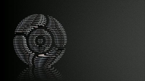 Abstract 3D Sliced Sphere Rotation Loop Animation