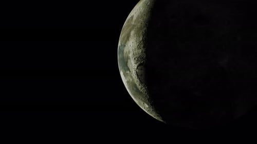 Realistic Moon Rotation in Dark Space Animation