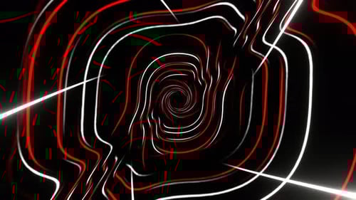 Red And White Neon Spiral Shine Background Vj Loop In 4K