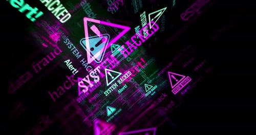 System hacked symbol seamless loop