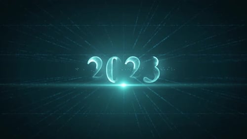 Futuristic Glowing 2023 New Year's Celebration Title Reveal