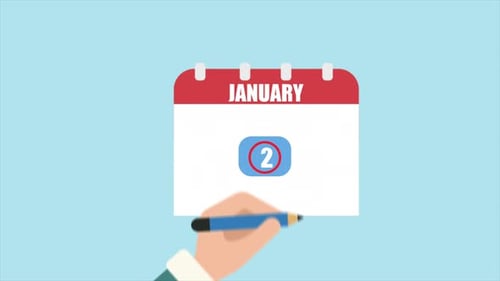 Marking Important Day On Calendar With Pen 2 January