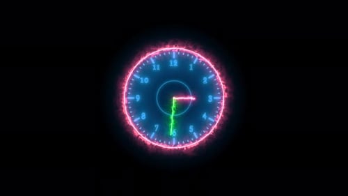 Reloj de fuego resplandeciente, animado aislado