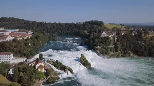 Aerial View of Rhine Falls Switzerland