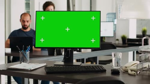 Computer Desktop with Greenscreen