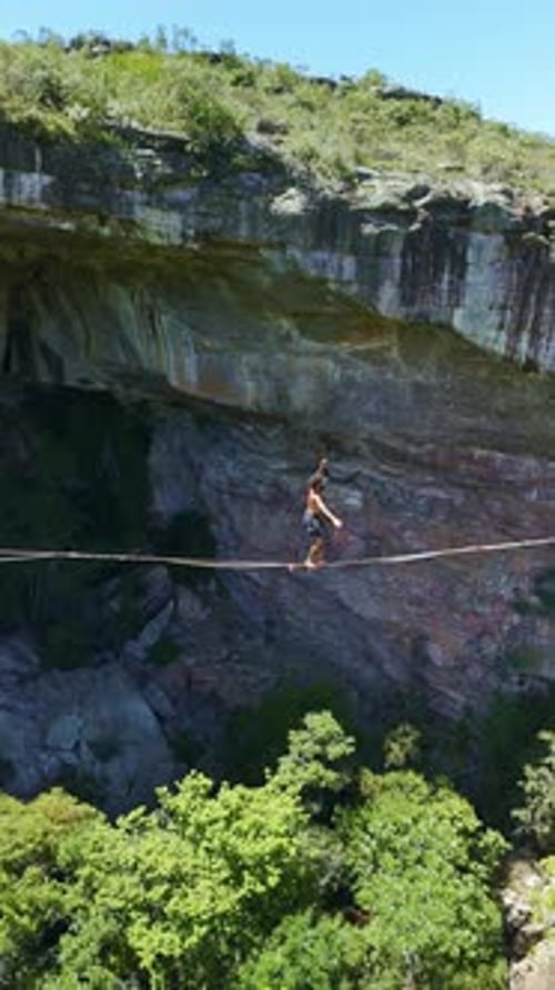 Panoramic Orbit of Highliner at Chapada Diamantina National Park