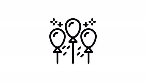 balloon line icon animation