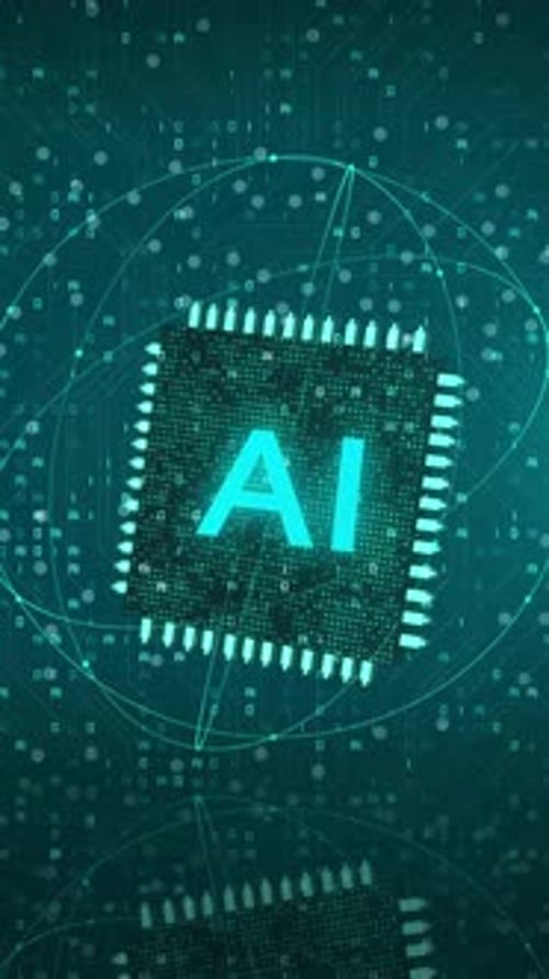 Dark Animation Computer Data Technology Artificial Intelligence Vertical Background