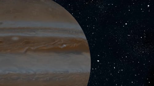 Slowly Rotating Jupiter in Starry Cosmos Animation