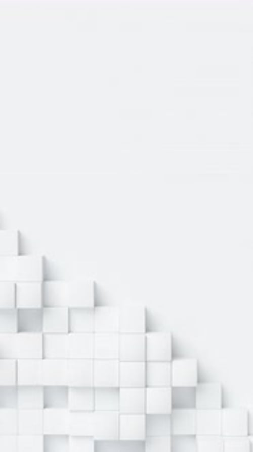 White Cubes with Random Size Move and Grow Loop A Place for Text on the Left Abstract 3d Render