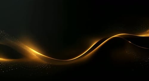 Elegant Golden Flowing Abstract Waves Background Loop