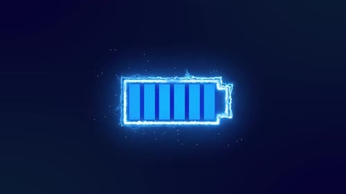 Neon Electric Battery Charging Indicator Animation