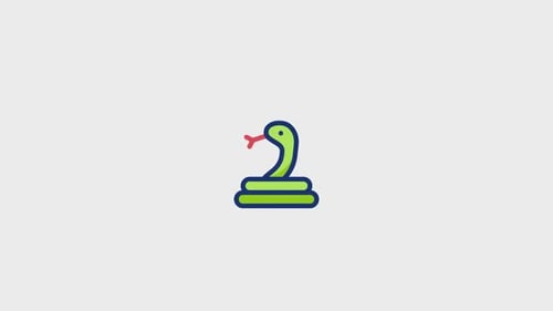 Animated Flat Design Snake Icon