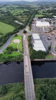 Aerial View of the Bridge Over the Mourne River in Strabane in Northern ...