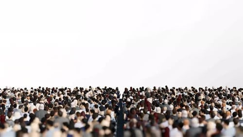 Alpha Channel Rear View 3d Crowd Sitting on Grandstand