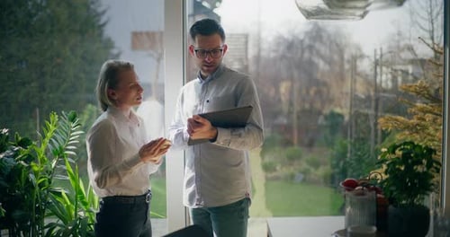 Business People Workers Talking Working in Office