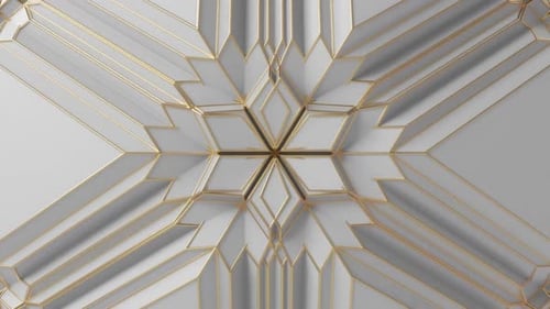 Abstract Gold And White Geometry