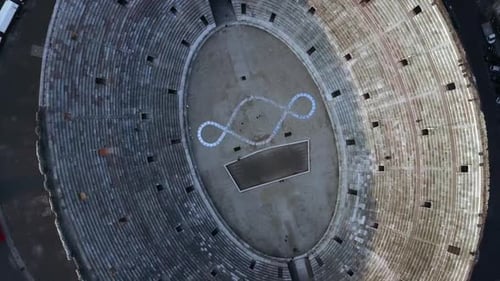 Aerial view of the arena of Verona, Italy