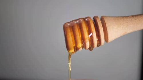 Honey Dripping From a Honey Dipper