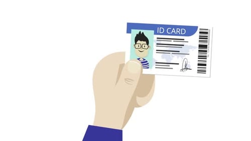Hand Holding An Id Card Background