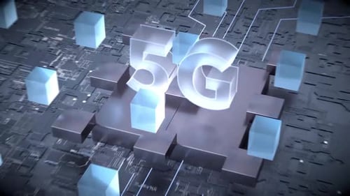 Futuristic 5G Technology Network Processor Reveal Animation