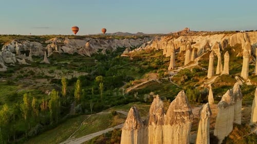 Stunning Aerial View of Cappadocia Hot Air Balloons at Sunrise