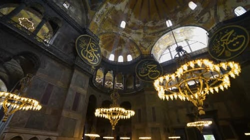 Awesome interior of the Hagia Sophia in Istanbul, Turkey