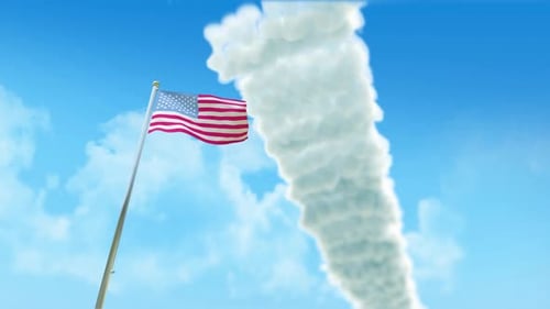 Patriotic Jet Airshow with American Flag Reveal