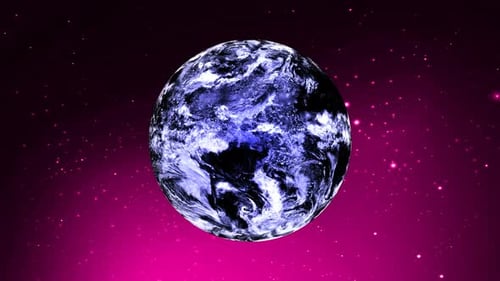 les nuages terrestres tournant sur des étoiles brillantes avec un fond de mouvement numérique réaliste et fluide