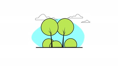 4k Green Trees Award Animation Video