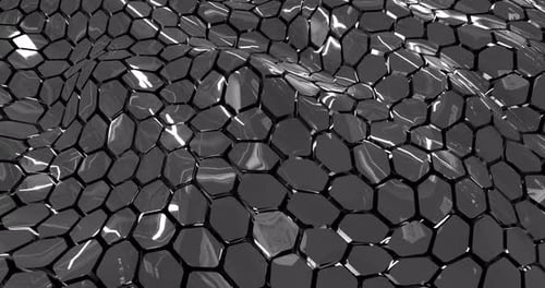 Abstract Shimmering Hexagon Grid Loop Background