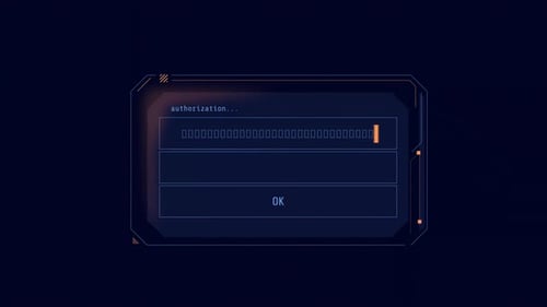 HUD Element Password Entry Authorization Window Animation