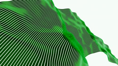 Dynamic Green Wavy Lines Abstract Background Loop