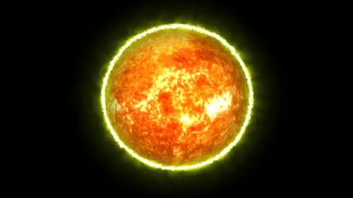 Realistischer Sonnenplanet, der sich um seine eigene Achse dreht. Vd1451