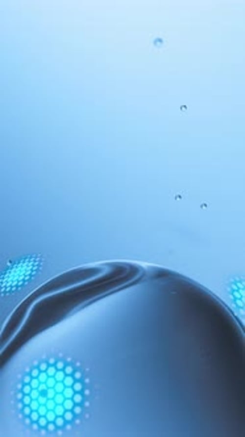 Bulle d'eau protégée par un bouclier contre les particules attaquantes, protection Cyber Shield contre les infections