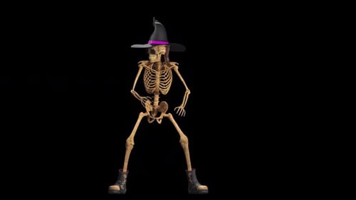 Dancing Skeleton Witch for Spooky Halloween Projects