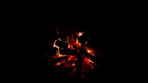 fire with reddish embers