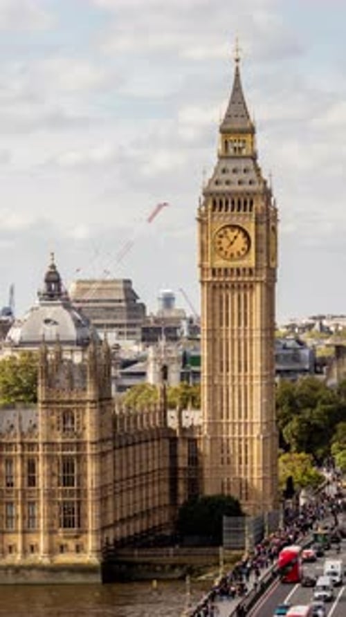 Big Ben Clock in London England with New Clock Face