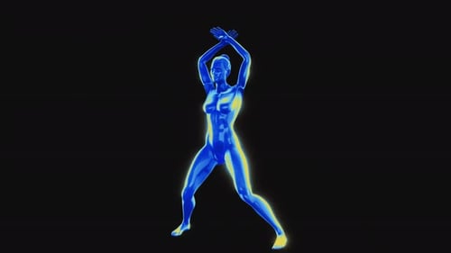 Futuristic Human Figure Dancing 3D Animation