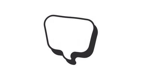 Animated Speech Bubble Icon Reveal with Dripping Shadow